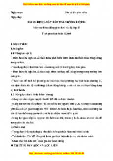 Giáo án Bài 29 Vật lí 10 Kết nối tri thức (2024): Định luật bảo toàn động lượng