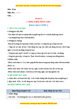 Giáo án Bảng chia 8 Toán 3 Cánh diều Toán 3