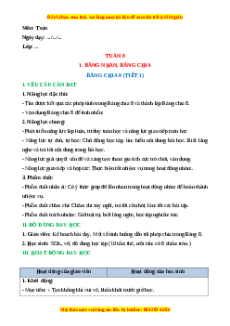 Giáo án Bảng chia 8 Toán 3 Cánh diều Toán 3