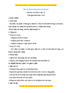 Giáo án Tin học 10 Bài 15 (Kết nối tri thức): Hoàn thiện hình ảnh đồ họa