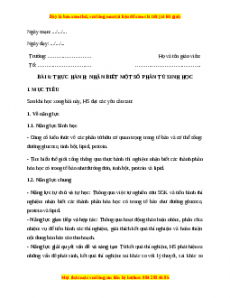 Giáo án Sinh học 10 Bài 6 (Kết nối tri thức): Thực hành nhận biết một số phân tử sinh học