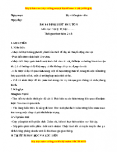 Giáo án Bài 14 Vật lí 10 Kết nối tri thức (2024): Định luận 1 Newton