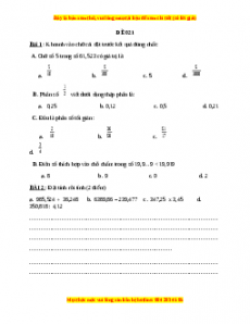 Bộ đề thi Toán 5 học kì 2 năm 2022 - 2023 - Đề 21