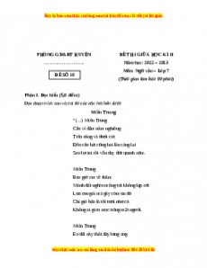 Đề thi giữa kì 2 Ngữ Văn lớp 7 Cánh diều có đáp án (Đề 10)
