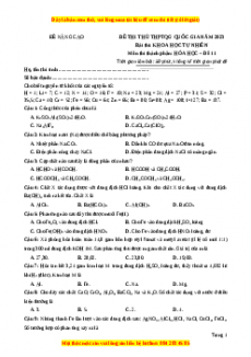 Đề thi THPT Quốc Gia Hóa năm 2023 Beeclass - Đề 21