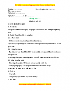 Giáo án Công nghệ 10 (Kết nối tri thức) Bài Ôn tập học kì 2