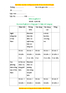 Giáo án Công nghệ 7 Kiểm tra giữa kì 1 (Chân trời sáng tạo)