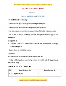 Giáo án HĐTN lớp 1 Tuần 13