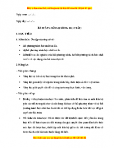 Giáo án Bài tập ôn tập cuối chương 2 Toán 10 Kết nối tri thức