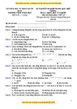 Đề thi thử Vật lí trường Trần Phú - HCM năm 2023