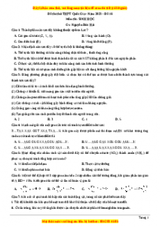 Đề thi thử THPT Quốc Gia môn Sinh học có đáp án ( đề 16 ) - thầy Nguyễn Đức Hải