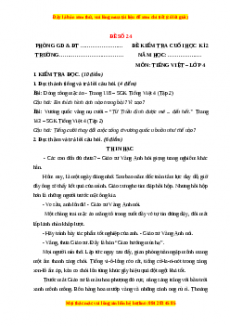 Đề thi cuối kì 2 Tiếng Việt lớp 4 (Đề 24)