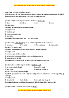 762 bài tập tìm từ đồng nghĩa, trái nghĩa ôn thi tốt nghiệp THPT - Vũ Thị Mai Phương