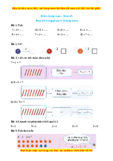 Bài tập cuối tuần Toán lớp 1 Tuần 15 Chân trời sáng tạo (có lời giải)