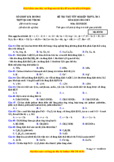 Đề thi thử Hóa học trường Quang Trung lần 2 năm 2023