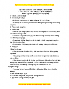 Giáo án Tin học 3 Cánh diều Bài 1: Thông tin trên internet