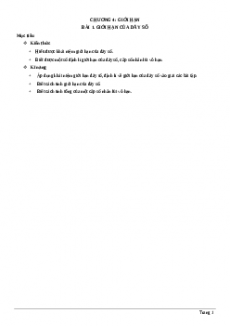 Chuyên đề Đại số và giải tích Toán 11 năm 2023 - Chương 4: Giới hạn