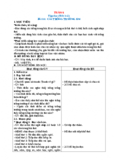 Giáo án Tuần 6 Tiếng việt 2 Kết nối tri thức