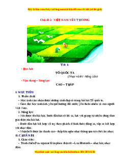 Giáo án Âm nhạc 1 Kết nối tri thức Việt Nam yêu thương