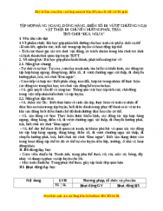 Giáo án Tập hợp hàng ngang, dóng hàng, điểm số. Đi vượt chướng ngại vất thấp. Đi chuyển hướng phải, trái Gdtc 3 Chân trời sáng tạo