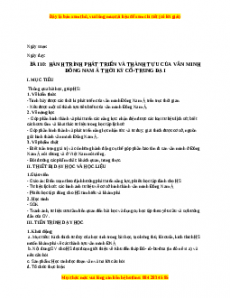 Giáo án Bài 10 Lịch sử 10 Kết nối tri thức (2024): Hành trình phát triển và thành tựu của văn minh Đông Nam Á (thời kì cổ-trung đại)