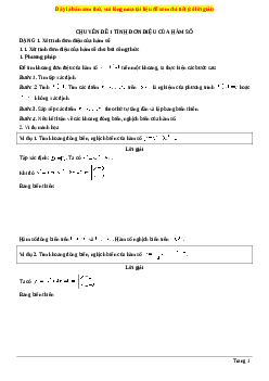 Bộ tài liệu phương pháp giải nhanh trắc nghiệm hàm số ôn thi Toán tốt nghiệp THPT năm 2023