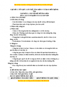 Giáo án Tin học 3 Cánh diều Bài 1: Sự cần thiết của sự sắp xếp