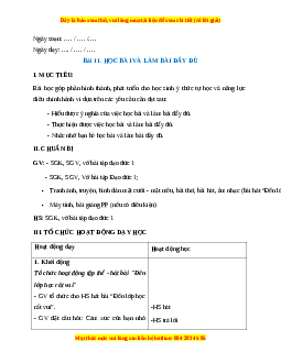 Giáo án Bài 11 Đạo đức 1 Kết nối tri thức: Học bài và làm bài đầy đủ
