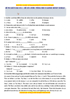 Đề thi giữa kì 2 Tiếng Anh 6 ilearn smart world năm 2022 - 2023 (Đề 1)