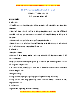 Giáo án Tin học 10 Bài 4 (Cánh diều): Tin học trong phát triển kinh tế