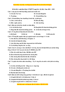 Đề thi học kì 1 Địa lý 12 năm 2023 trường THPT Trung Giã - Hà Nội