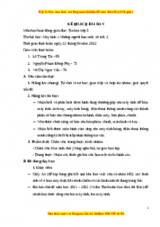 Giáo án Tin học 3 Chân trời sáng tạo Bài 3: Máy tính - những người bạn