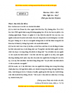 Đề thi cuối kì 2 Ngữ Văn lớp 7 Cánh diều có đáp án (Đề 10)