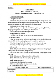 Giáo án Ông trạng giỏi tính toán (T1+2) Tiếng việt 3 Cánh diều