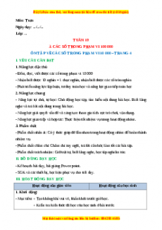 Giáo án Toán 3 Cánh diều Tuần 19: Ôn tập về các số trong phạm vi 10 000