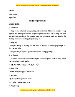 Giáo án Ôn tập chương 3 Toán 9 Học kì 2