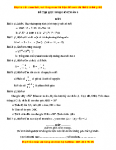 Đề chọn HSG môn Toán 6 năm 2022 - 2023 có đáp án ( Đề 5 )