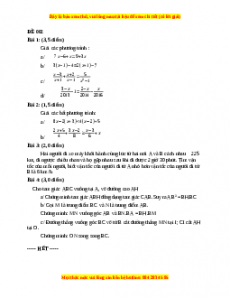 Đề thi cuối học kì 2 Toán 8 năm 2022 - 2023 - Đề 2
