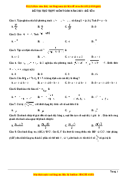 Đề thi thử THPT Quốc Gia môn Toán có đáp án (đề 4 ) - thầy Nguyễn Phụ Hoàng Lân
