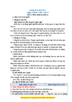 Giáo án Ông Ngoại Tiếng việt 3 Chân trời sáng tạo