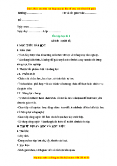 Giáo án Công nghệ 7 Ôn tập học kì 1 (Kết nối tri thức)