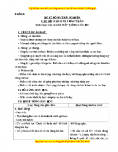 Giáo án HĐTN lớp 3 Tuần 7 Cánh diều: Nét riêng của em