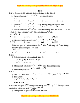 Đề thi giữa kì 1 Toán 8 năm 2023 - Đề 16