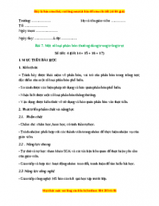 Giáo án Bài 7: Một số loại phân bón thường dùng trong trồng trọt Công nghệ 10 Cánh diều
