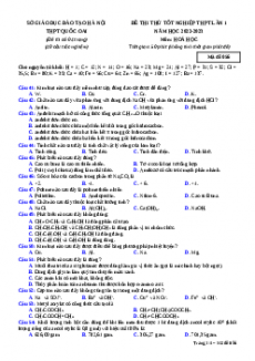 Đề thi thử Hóa học trường Quốc Oai lần 2 năm 2023