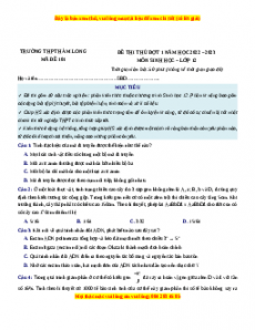 Đề thi thử Sinh học trường Hàm Long - Bắc Ninh lần 1 năm 2023