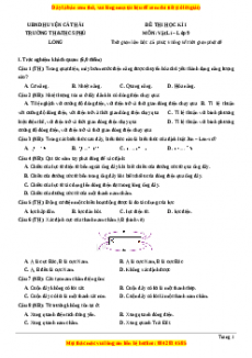 Đề thi học kì 1 Vật lí 9 năm 2023 trường THCS Phù Long - Hải Phòng