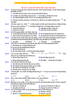Đề thi thử Vật lí trường Nguyễn Công Trứ - HCM năm 2023