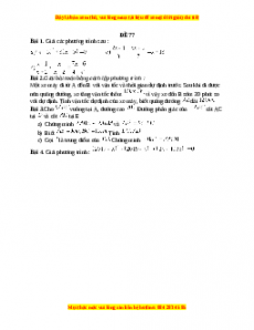Đề thi giữa kì 2 Toán 8 năm 2023 - Đề 77
