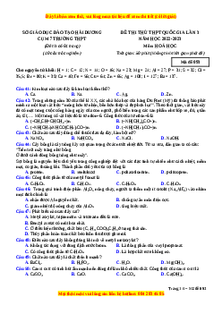 Đề thi thử Hóa Học Cụm 7 trường Hải Dương lần 3 năm 2023